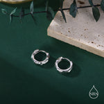 Foil Textured Thick Hoop Earrings, Silver or Gold or Rose Gold, Foil Effect Earrings, Organic Shape Hoops, Hammered Hoops