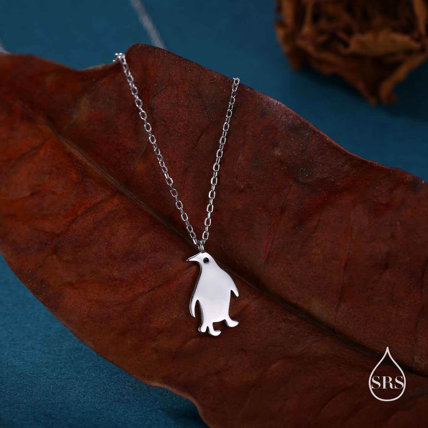 Cute Little Penguin Pendant Necklace in Sterling Silver, Silver or Gold or Rose Gold, Penguin Necklace in Silver