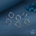 Sterling Silver Minimalist Open Circle Stud Earrings in Sterling Silver - Silver, Gold or Rose Gold Finish, Minimalist Geometric Design