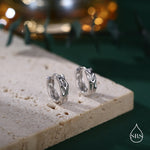 Foil Textured Thick Hoop Earrings, Silver or Gold or Rose Gold, Foil Effect Earrings, Organic Shape Hoops, Hammered Hoops