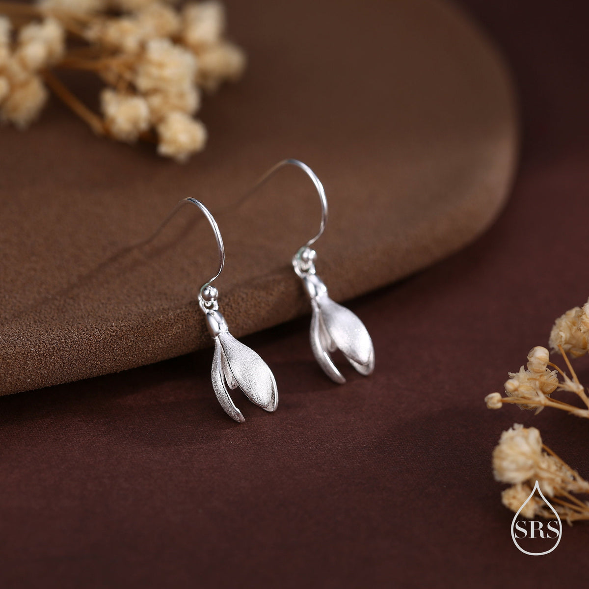 Snowdrop Flower Hook Earrings