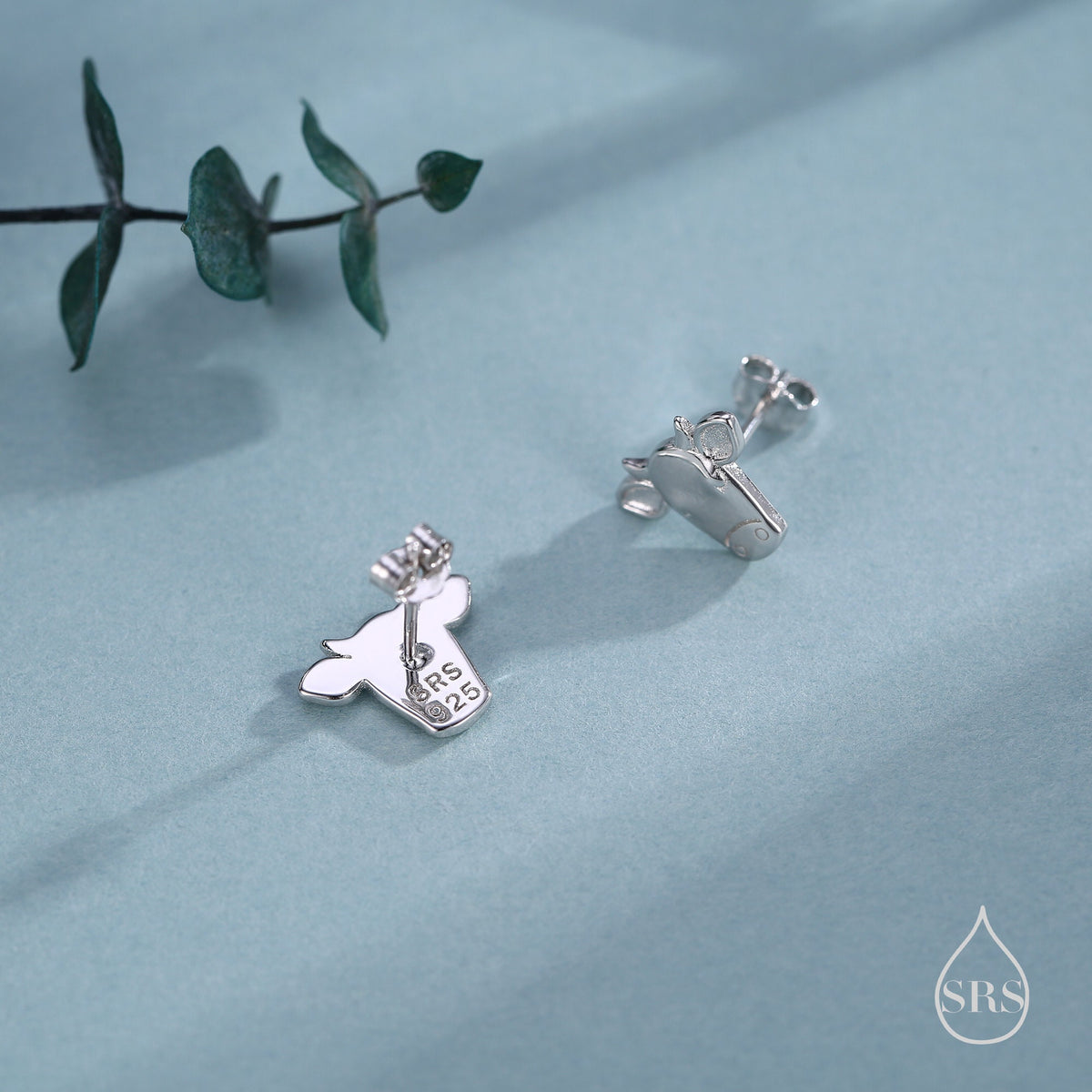 Bull Stud Earrings in Sterling Silver - Cute Farm Animal Stud Earrings - Cute Cow Stud Earrings