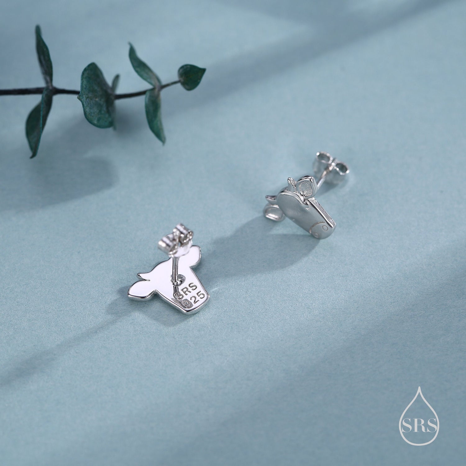Bull Stud Earrings in Sterling Silver - Cute Farm Animal Stud Earrings - Cute Cow Stud Earrings