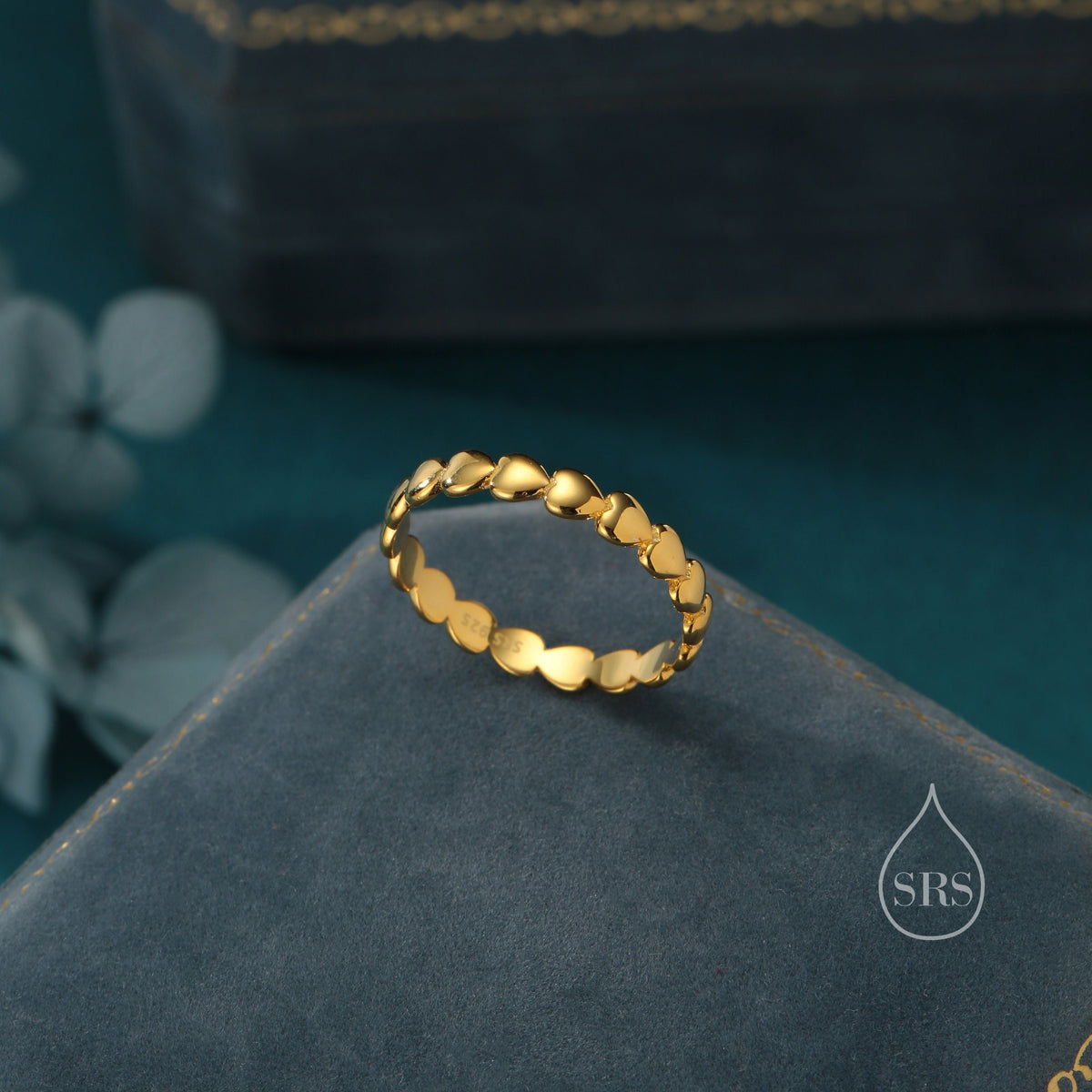 Skinny Heart Infinity Stacking Ring