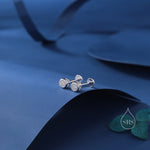 CZ 16G Internally Threaded Flat Back Earrings in Sterling Silver