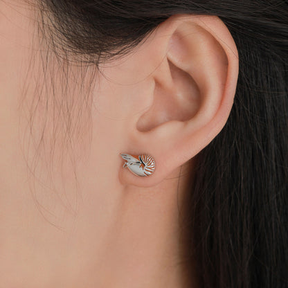 Nautilus Shell Stud Earrings in Sterling Silver, Silver or Gold, Ocean Earrings, Shell Earrings, Sea Shell Earrings