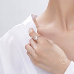 Sterling Silver Mobius Pearl Ring, Natural Freshwater Pearl, Small Mobius Pearl Ring, US Size 5 6 7 8, Genuine Pearl Ring