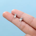 Mismatched Ninja Stud Earrings in Sterling Silver, Silver or Gold or Rose Gold or Black, Asymmetric Ninja Earrings, Japanese Style Stud