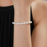Sterling Silver Freshwater Baroque Pearl Slider Bracelet, Silver or Gold or Rose Gold, Genuine Fresh Water Pearls, Natural Pearl Bracelet