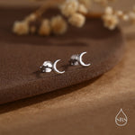 Tiny Moon Stud Earrings