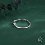 CZ Marquise Open Ring in Sterling Silver, Silver or Gold, Adjustable, Geometric Minimalist CZ Ring