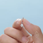 Dangle CZ Huggie Hoop Earrings in Sterling Silver with Sleeper Hoops, Detachable, Silver or Gold or Rose Gold, CZ Skinny Hoops