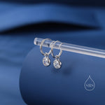 Dangle CZ Huggie Hoop Earrings in Sterling Silver with Sleeper Hoops, Detachable, Silver or Gold or Rose Gold, CZ Skinny Hoops
