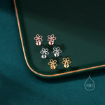 Forget me not Internally Threaded Flat Back/ Screw Back /Stud Earrings in Sterling Silver