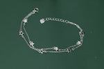 Double Layer Star Bracelet in Sterling Silver, Floating Star Bracelet, Silver Star Bracelet, Tiny Star Bracelet