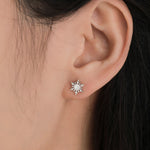 Snowflake stud earrings in Sterling Silver, Gold or Rose Gold, Snow Stud, Silver Snow Flake Earrings, Nature Inspired, Winter Earrings