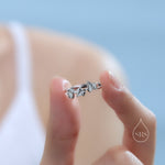 Sycamore Maple Leaf Motif Ring in Sterling Silver, Adjustable Size, Silver of Gold, Botanical Jewellery, Autumn Leaf Ring