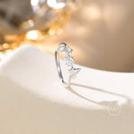 Sycamore Maple Leaf Motif Ring in Sterling Silver, Adjustable Size, Silver of Gold, Botanical Jewellery, Autumn Leaf Ring