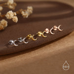 Tiny Moon Stud Earrings