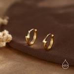 Minimalist Lightning Bolt Huggie Hoop Earrings in Sterling Silver, Silver, Gold, or Rose Gold, Lightning Bolt Hoop Earrings, Lightning Bolt
