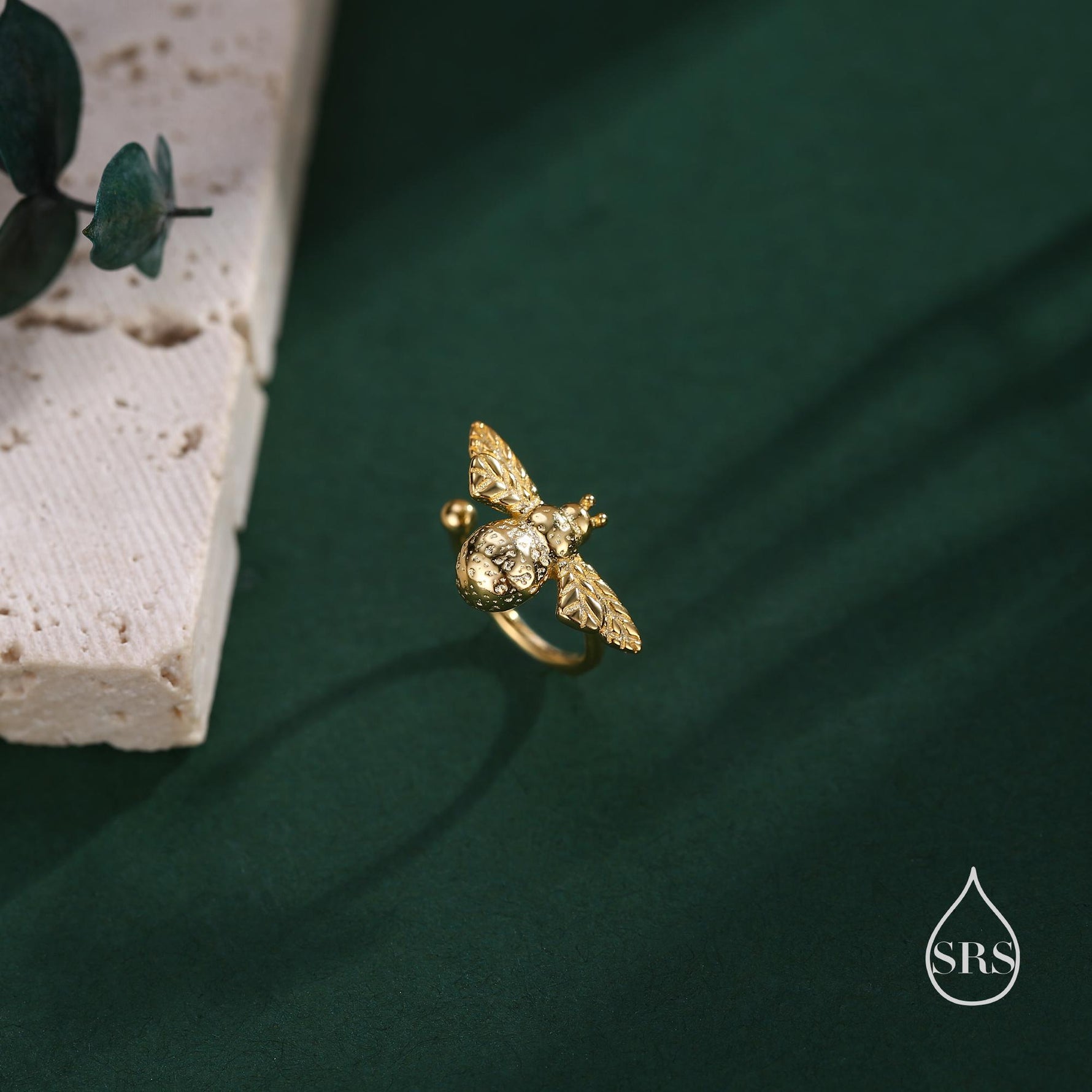 Piercing Free Bumble Bee Ear Cuff in Sterling Silver, Silver Gold or Rose Gold, Sold as a pair, No Piercing Ear Cuffs