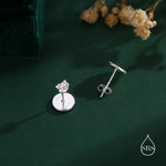 Japanese Kintsugi Inspired Disk Stud Earrings in Sterling Silver, Kintsugi - Art of Embracing of the Flawed or Imperfect
