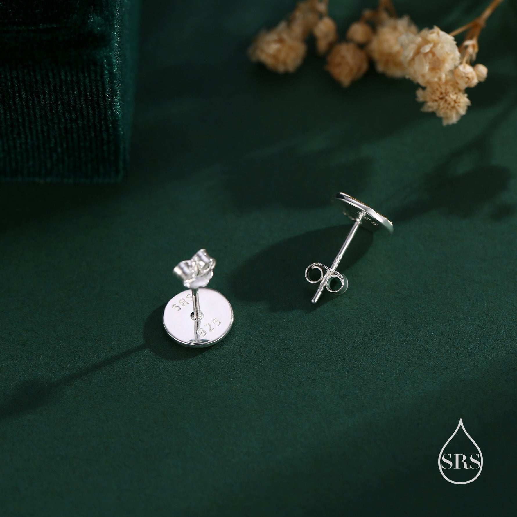 Japanese Kintsugi Inspired Disk Stud Earrings in Sterling Silver, Kintsugi - Art of Embracing of the Flawed or Imperfect