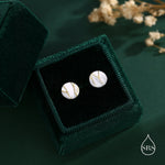 Japanese Kintsugi Inspired Disk Stud Earrings in Sterling Silver, Kintsugi - Art of Embracing of the Flawed or Imperfect