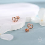 Extra Tiny Pretzel Heart Knot Earrings in Sterling Silver, Silver, Gold or Rose Gold, Knot Earrings, Heart Earrings, Pretzel Earrings