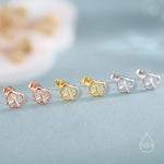Extra Tiny Pretzel Heart Knot Earrings in Sterling Silver, Silver, Gold or Rose Gold, Knot Earrings, Heart Earrings, Pretzel Earrings