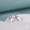 Otter Hugging Shell Stud Earrings in Sterling Silver - Silver, Gold or Rose Gold Finish - Cute Animal Earrings - Fun, Whimsical Earrings