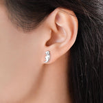 Sterling Silver Sea Otter 18G Screw Back Earrings
