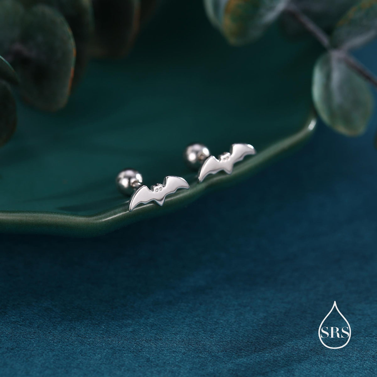 Tiny Bat Screw Back/Flat Back/ Stud Earrings in Sterling Silver, Silver or Gold or Rose Gold, Simple Bat Earrings, Stacking Earrings, Animal Earrings
