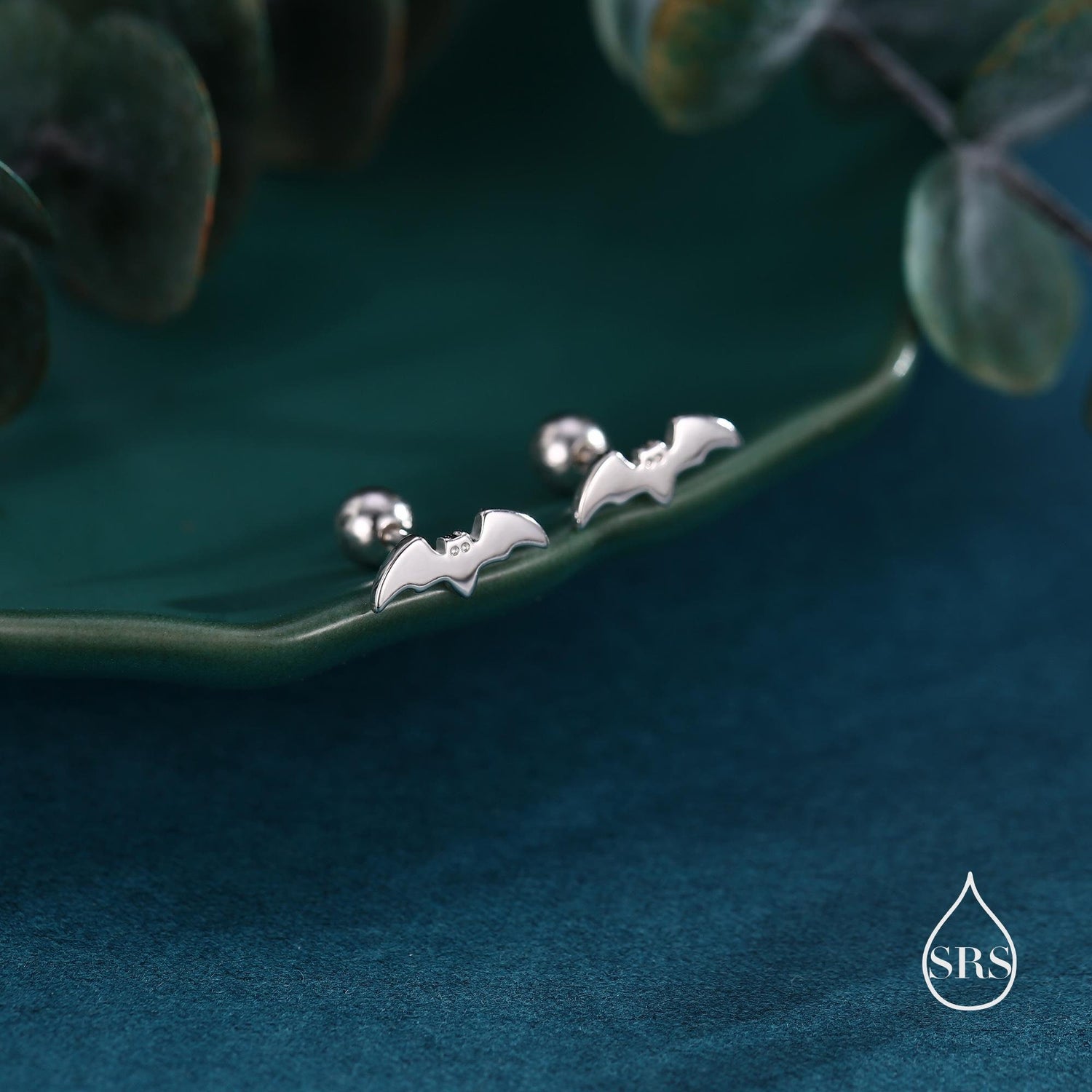 Tiny Bat Screw Back/Flat Back/ Stud Earrings in Sterling Silver, Silver or Gold or Rose Gold, Simple Bat Earrings, Stacking Earrings, Animal Earrings