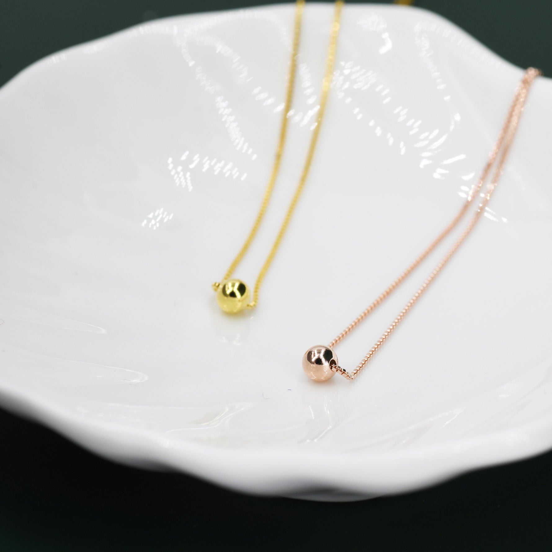 Single Bead Collar Necklace in Sterling Silver, Minimalist Ball Choker Necklace, Simple Choker Necklace