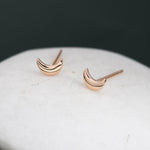 Sterling Silver Moon 16G Internally Threaded Flat Back Earrings
