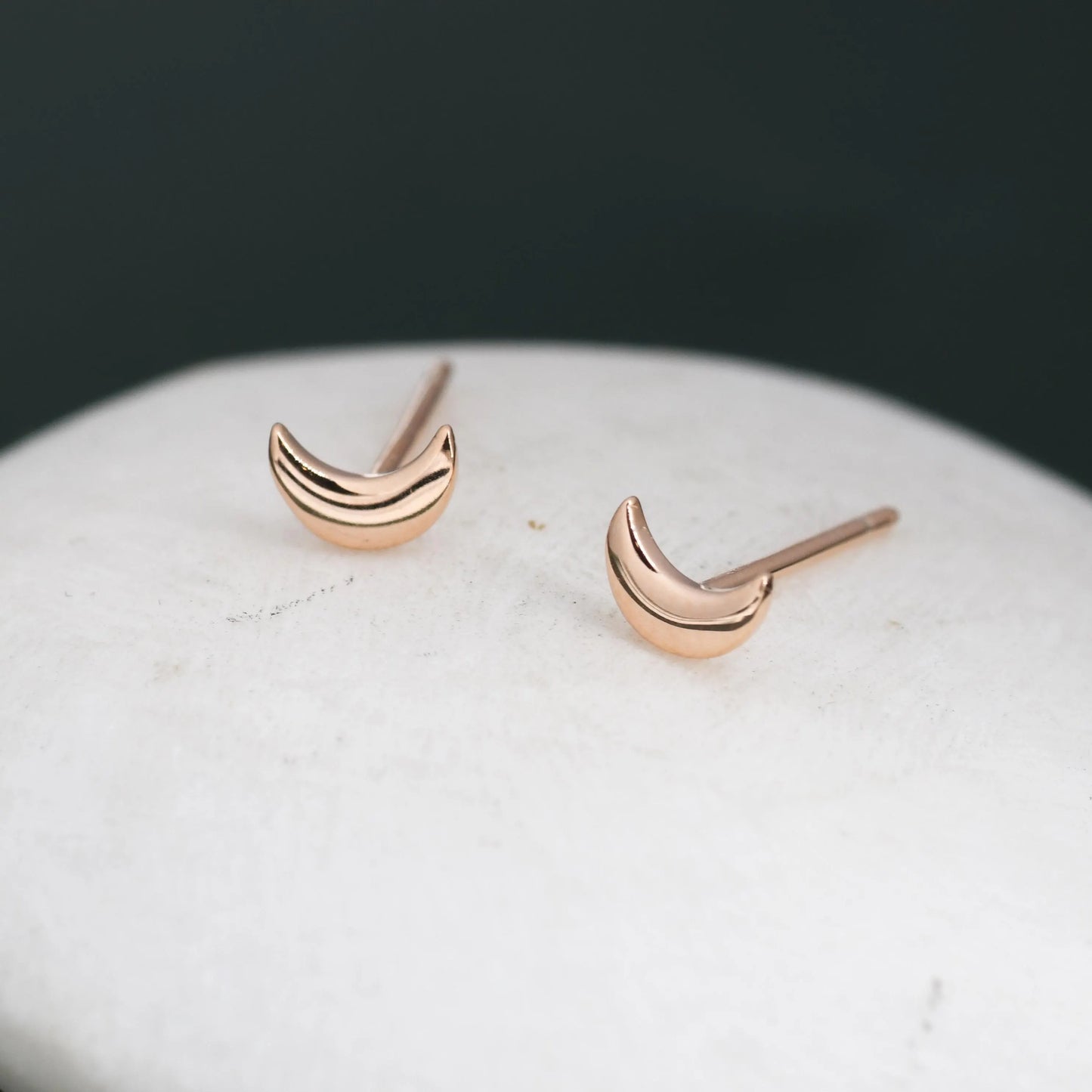 Extra Tiny Moon Stud Earrings in Sterling Silver, Small Moon Stud, Moon Earrings, Celestial Jewellery