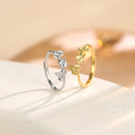Sycamore Maple Leaf Motif Ring in Sterling Silver, Adjustable Size, Silver of Gold, Botanical Jewellery, Autumn Leaf Ring