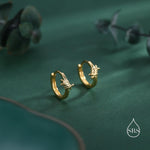 Minimalist Barbed Wire Hoops in Sterling Silver, Silver, Gold or Rose Gold, Barbed Wire Earrings, Thorn Earrings