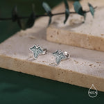 Enamel Ivy Leaf Stud Earrings
