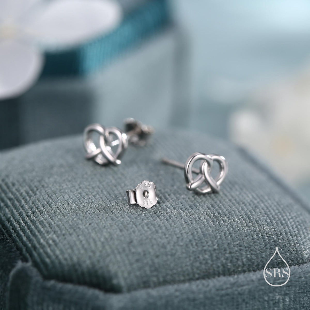Extra Tiny Pretzel Heart Knot Earrings in Sterling Silver, Silver, Gold or Rose Gold, Knot Earrings, Heart Earrings, Pretzel Earrings
