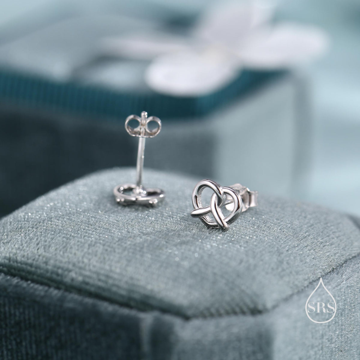 Extra Tiny Pretzel Heart Knot Earrings in Sterling Silver, Silver, Gold or Rose Gold, Knot Earrings, Heart Earrings, Pretzel Earrings
