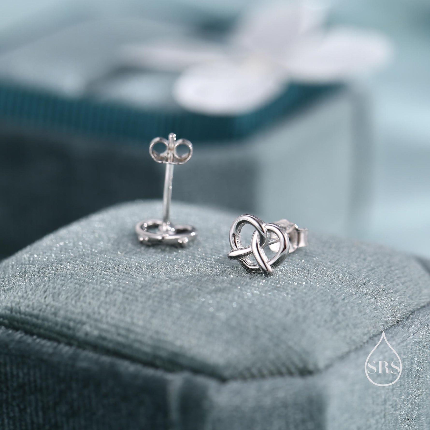 Extra Tiny Pretzel Heart Knot Earrings in Sterling Silver, Silver, Gold or Rose Gold, Knot Earrings, Heart Earrings, Pretzel Earrings