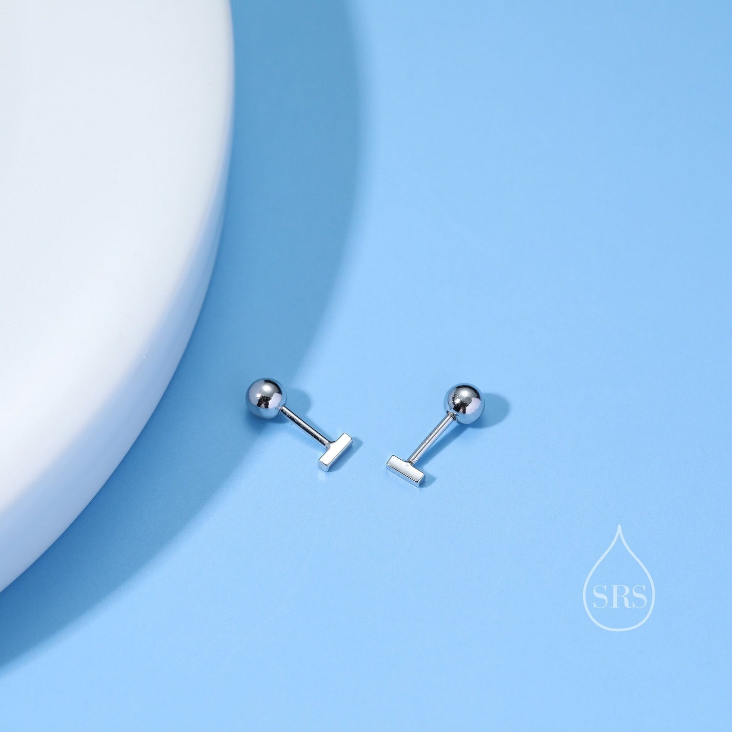 Tiny 4mm Bar Screw Back Earrings in Sterling Silver, Silver, Gold or Rose Gold, Piercing Jewellery, Helix Earrings, Cartilage Earrings