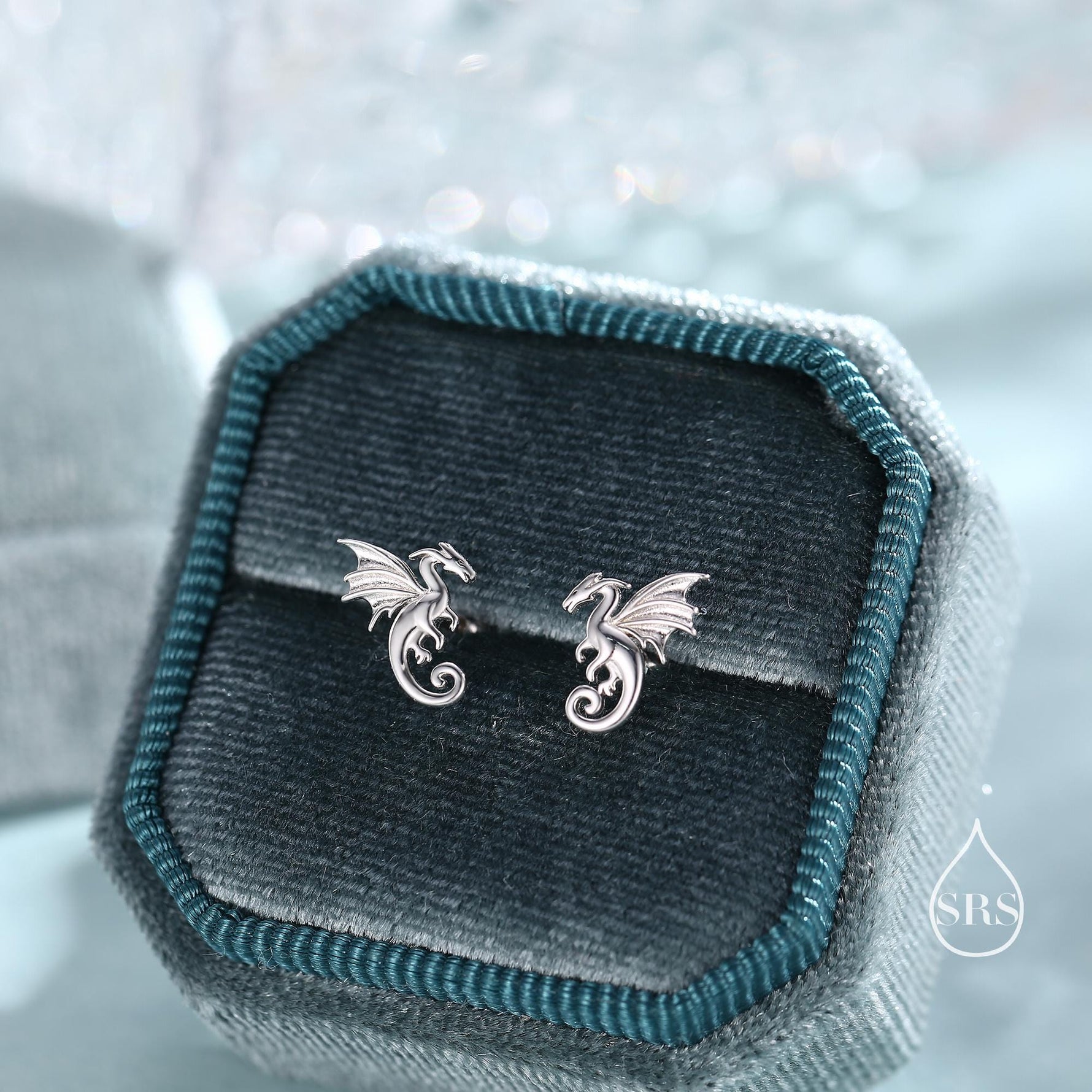Extra Small Dragon 18G Screw Back Earrings in Sterling Silver