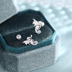 Extra Small Dragon 18G Screw Back Earrings in Sterling Silver