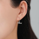 Trout Fish Drop Dangle Earrings in Sterling Silver, Silver or Gold or Rose Gold, Trout Fish Hook Earrings, Salmon Earrings