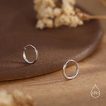 Geometric Circle Hoop Earrings in Sterling Silver -Small to Large - Minimalist and Dainty Jewellery - Modern and Contemporary Design
