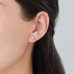 Tiny Sterling Silver Pigeon Bird Stud Earrings, Enamel Coated Pigeon Bird Earrings, Nature Inspired Animal Earrings