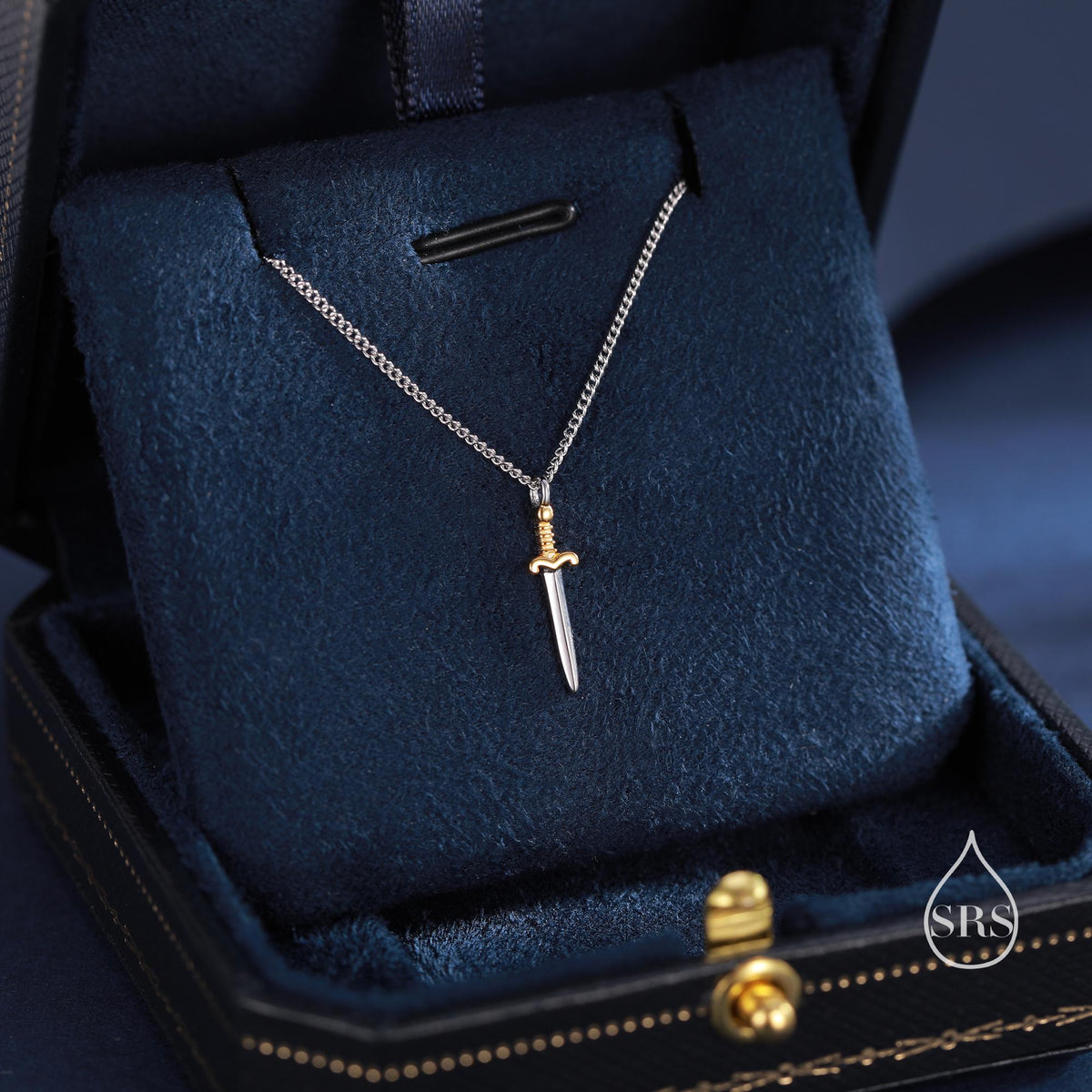 Two-Tone Sword Pendant Necklace